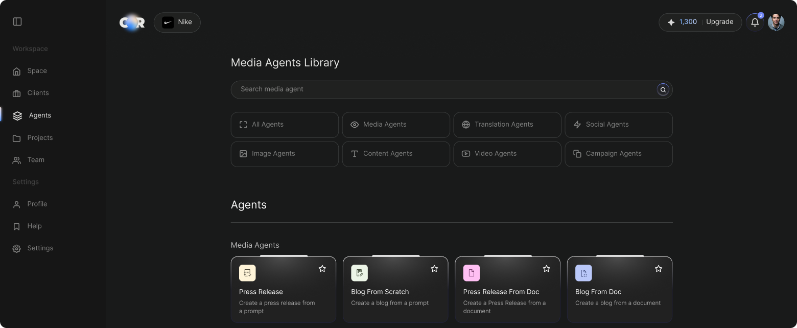 Collaborative content creation interface